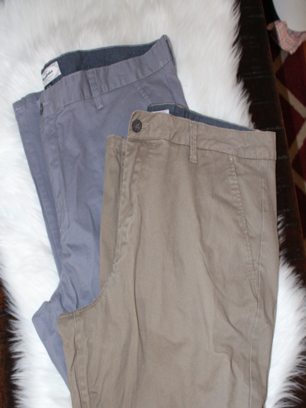 Flag & Anthem, Men's Casual Chino Pants - Taupe and Slate Gray 42/32